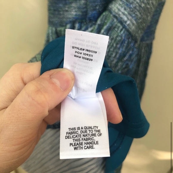 Lulu’s ‘Stop the Show’ Blue/Gold Glitter Metallic Skate Dress - Picture 7 of 7